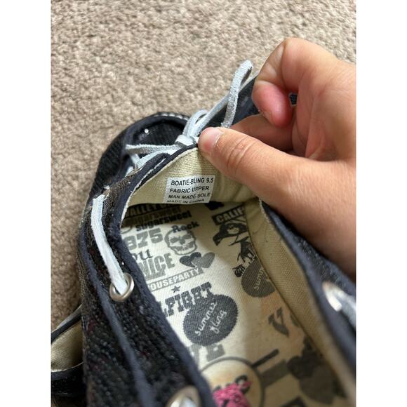 Rock and Candy by ZiGi Black Sequin Bling Boatie Boatshoe, 9.5M - Picture 2 of 4